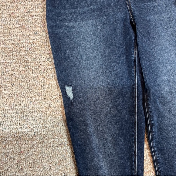 Spanx Distressed Skinny Jeans Raw Hem Stretch Legging Dark Denim Size Medium - Picture 4 of 13